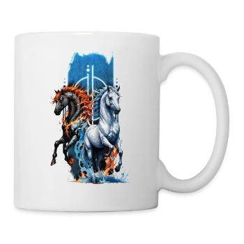 Ethereal Harmony: Majestic Water and Fire Horse - Mug - white - Right