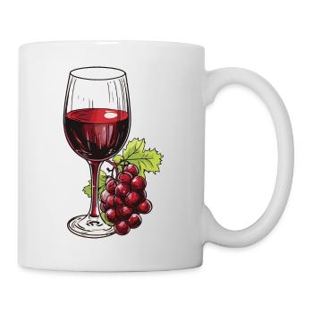 Verre à vin Raisins Vin - Mug blanc - blanc - Droite
