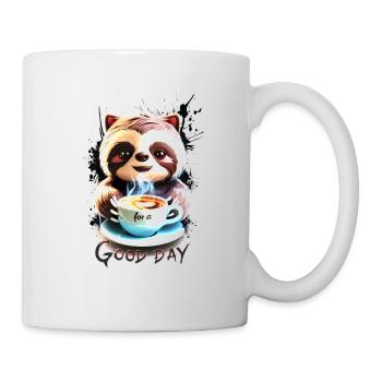 Confort paresseux avec du café - Mug blanc - blanc - Droite