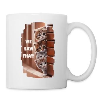 We saw that! - Curious cats see everything! - Mug - white - Right