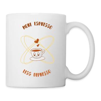 Espresso, Coffee, Kaffee, Latte, Geschenkidee, Fun - Tasse - Weiß - Rechts