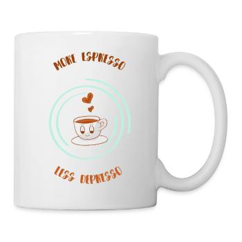 Espresso, Coffee, Kaffee, Latte, Geschenkidee, Fun - Tasse - Weiß - Rechts