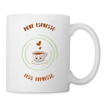 Espresso, Coffee, Kaffee, Latte, Geschenkidee, Fun - Tasse - Weiß - Rechts