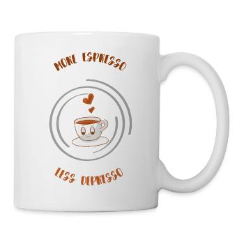 Espresso, Coffee, Kaffee, Latte, Geschenkidee, Fun - Tasse - Weiß - Rechts