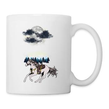 Wilder Westen Westernpferd Pferde Pferd Gaul Natur - Tasse - Weiß - Rechts