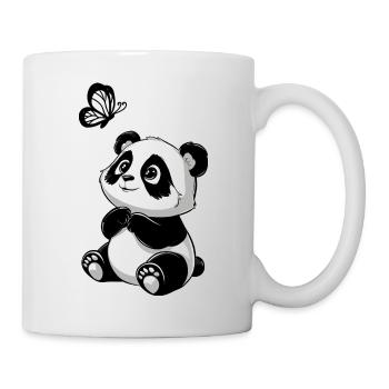 Niedlicher Panda Schmetterling für Kinder - Tasse - Weiß - Rechts