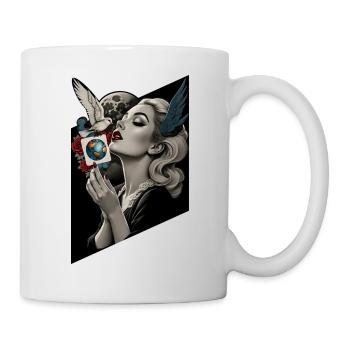 Retro Friedenstaube - Tasse - Weiß - Rechts