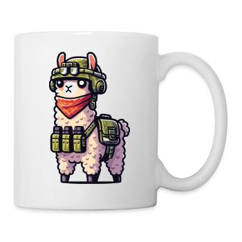 Kampf-Lama - Tasse - Weiß - Rechts