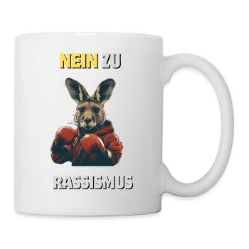 Känguru "Keine Chance für Rassismus" - Tasse - Weiß - Rechts