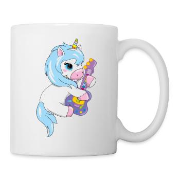 Niedliches Baby-Einhorn spielt Gitarre - Tasse - Weiß - Rechts