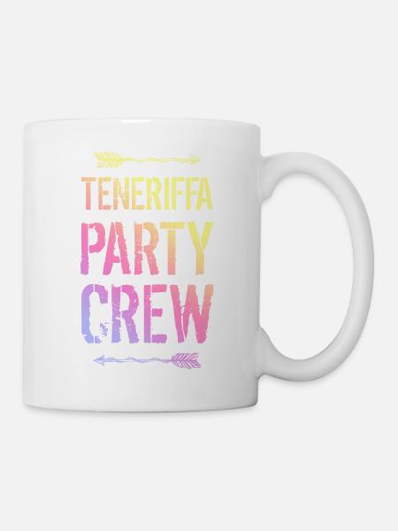 Teneriffa Party Crew Bunt - Tasse - Weiß