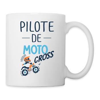 pilote de motocross enfant bébé moto cross - Mug blanc - blanc - Droite