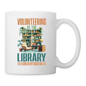 Volunteering At The Library Boosts My Circulation - Mug - white - Right
