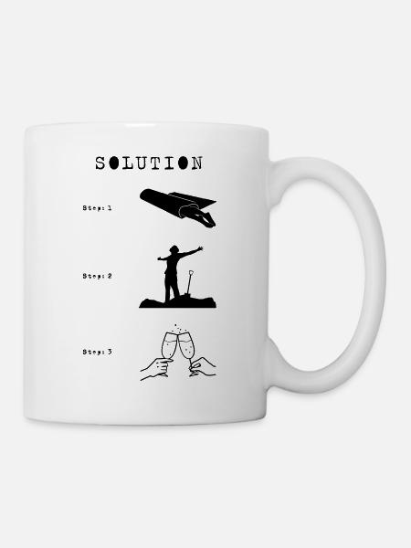 Teppich/Schaufel/Wein - Tasse - Weiß