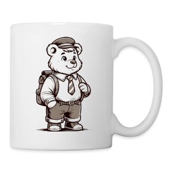 Cute Schoolboy Bear - Tasse - Weiß - Rechts