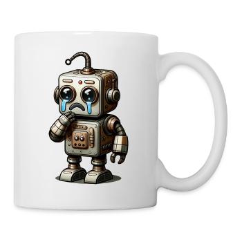 Alter Retro-Roboter - Tasse - Weiß - Rechts