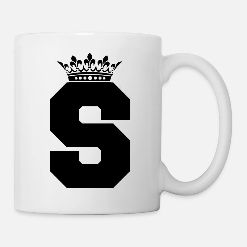 buchstabe S Krone - Tasse - Weiß