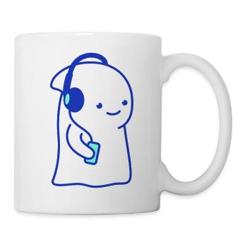 Süßer Horror Geist Halloween Gespenst Hört Musik - Tasse - Weiß - Rechts