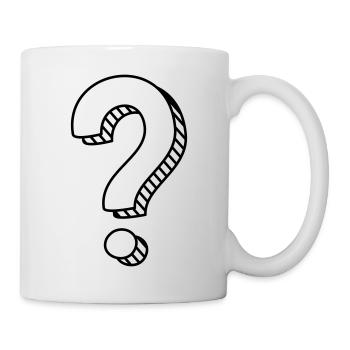Fragezeichen mit Schatten einfarbig - Tasse - Weiß - Rechts