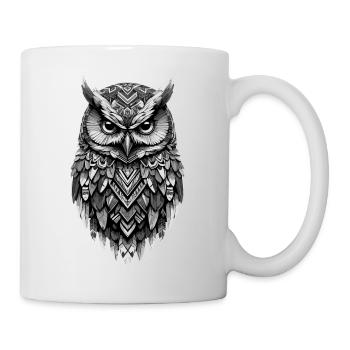 Indische geometrische Eule - Tasse - Weiß - Rechts