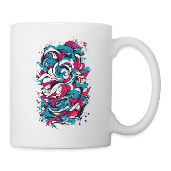 Electric Flow - Abstract Design - Tasse - Weiß - Rechts