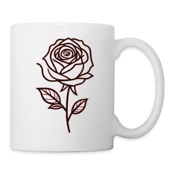 Leuchtende Rosen Silhouette - Tasse - Weiß - Rechts