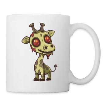 Giraffe Halloween Lustig Zombie - Tasse - Weiß - Rechts