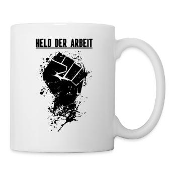 Héros du poing du travail Noir - Mug blanc - blanc - Droite