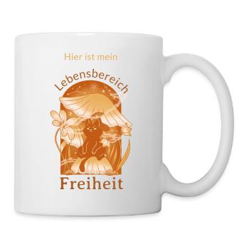 Hier ist mein Lebensbereich Freiheit - Tasse - Weiß - Rechts
