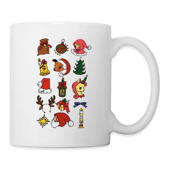 Sweet colorful Christmas party with unicorn & friends - Mug - white - Right