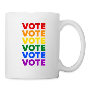 Repeat Voting – Pride Flag - LGBTQIA+ - Mug - white - Right