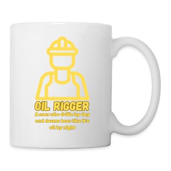 Öl-Rigger Bohrer - Tasse - Weiß - Rechts