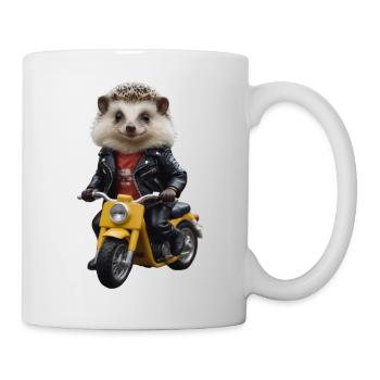 Hérisson scooter - Mug blanc - blanc - Droite