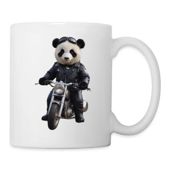 Biker Panda - Tasse - Weiß - Rechts