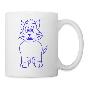 Pretty Cat Looking Happy Cheerful Smiling - Mug - white - Right