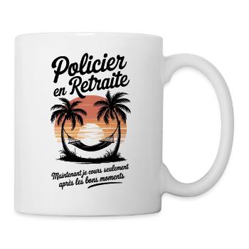 Policier en retraite - Mug blanc - blanc - Droite