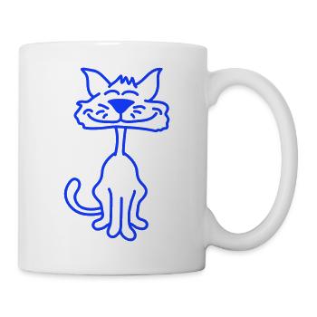 Pretty Cat Looking Happy Cheerful Smiling - Mug - white - Right