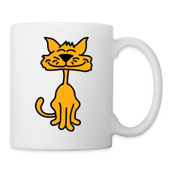 Pretty Cat Looking Happy Cheerful Smiling - Mug - white - Right