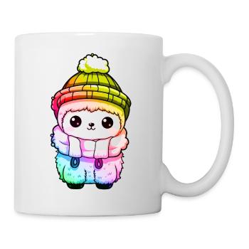 Alpaca Winter Animal Colorful Comic - Mug - white - Right