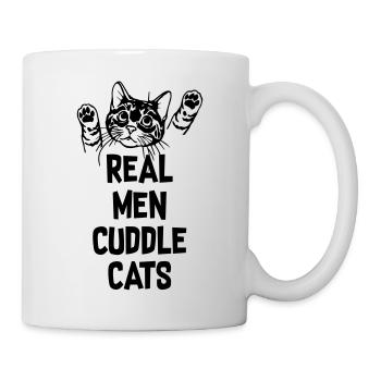 Vrai homme câlins chats - Mug blanc - blanc - Droite