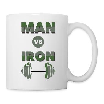 man vs iron, Fit Vibes,Muscle Mode,Power Pulse, - Mug - white - Right
