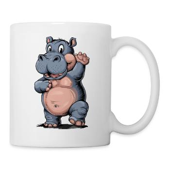Niedliches Nipferd Baby mit Zung raus. Design - Tasse - Weiß - Rechts