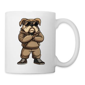 bulldog hund - Tasse - Weiß - Rechts