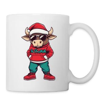 Bull Christmas Comic Cool Taurus - Mug - white - Right
