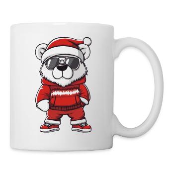 Polar Bear Christmas Comic Cool Polar Bear - Mug - white - Right