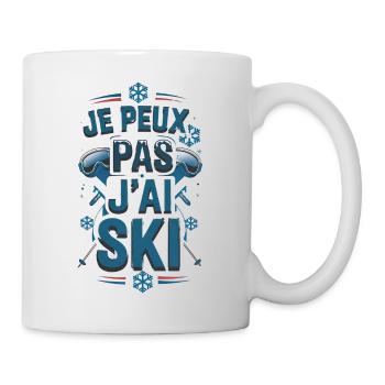 Je peux pas j'ai ski - Mug blanc - blanc - Droite