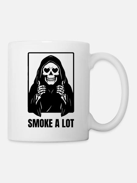 Der Sensenmann - übers Rauchen - Tasse - Weiß