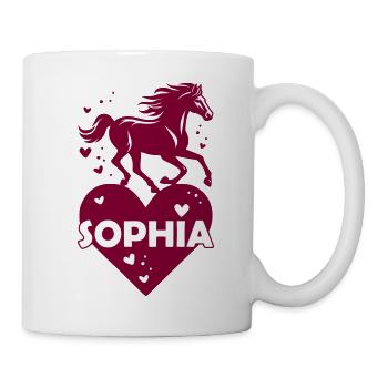 Sophia Surname First name Pferdeherz - Mug - white - Right
