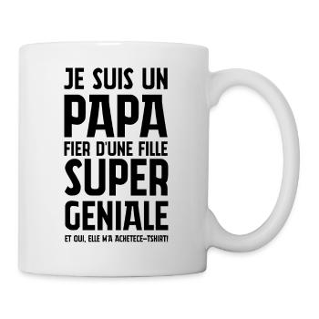 Originelle Geschenkidee, von einem Mädchen an ihren Papa - Tasse - Weiß - Rechts
