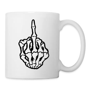 Skull Mittelfinger - Tasse - Weiß - Rechts